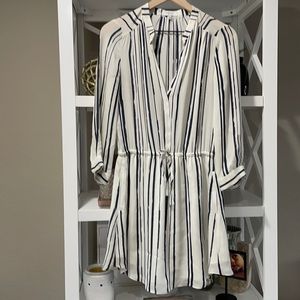 Babaton classic 100 silk ivory/navy stripe Small